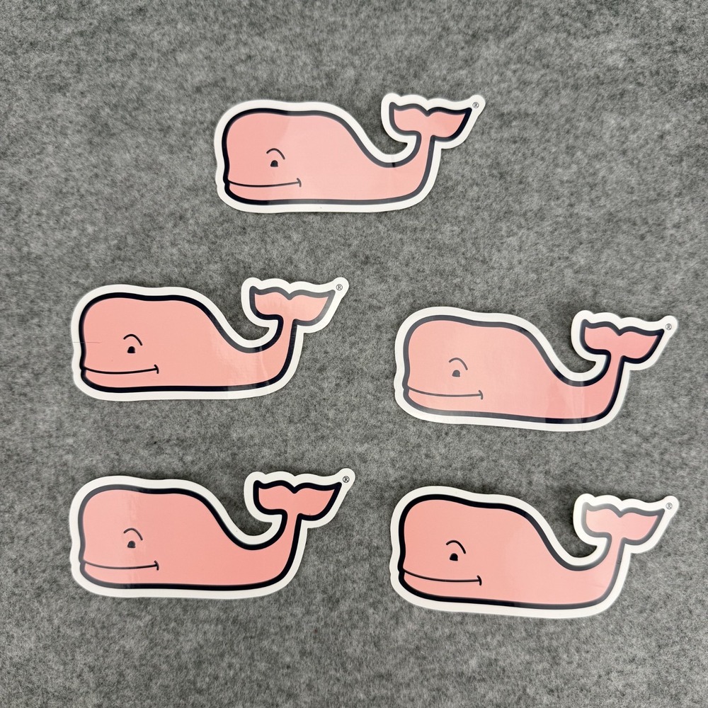 Vineyard Vines Whale Logo Stickers Decals Pink Lot of 5 Authentic EDSFTG